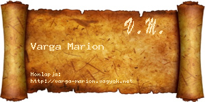 Varga Marion névjegykártya